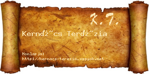 Kernács Terézia névjegykártya